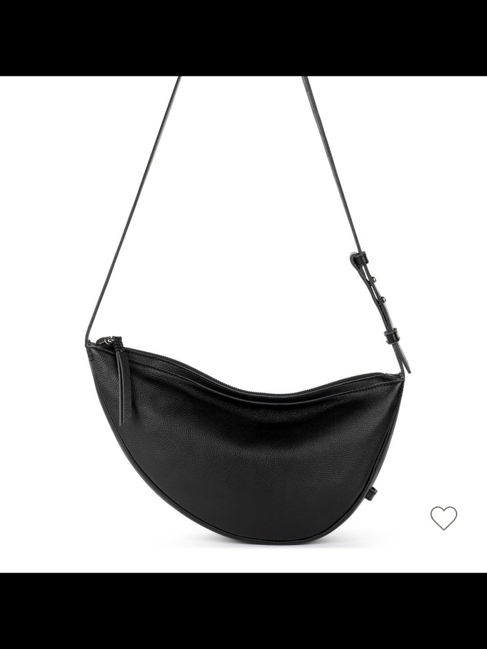 The Sak Tess Sling Black 100% Leather Pebbled Crescent Crossbody - Picture 14 of 16